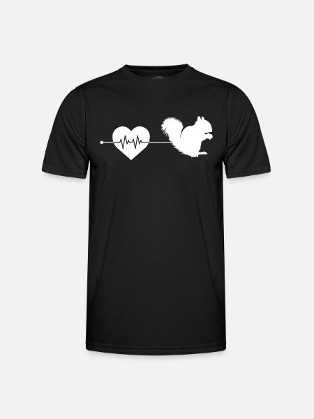 Squirrel heartbeat - Men's Functional T-Shirt - black