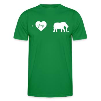 Elefant Herzschlag - Männer Funktions-T-Shirt - Kelly Green - Vorne - AI Model Male 178 dark (178cm)