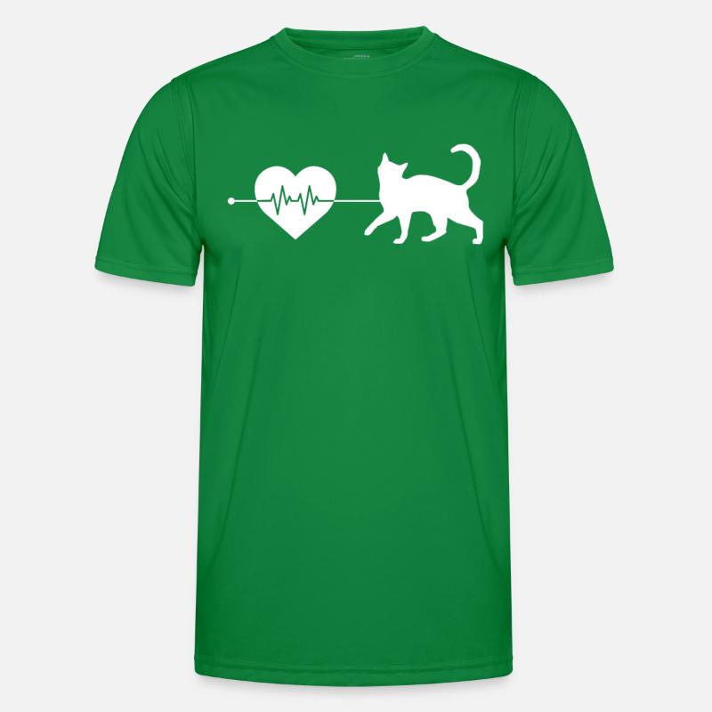 Katze Herzschlag Männer Funktions-T-Shirt