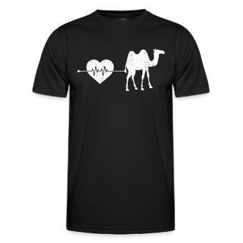 Dromedar Kamel Herzschlag - Männer Funktions-T-Shirt - Schwarz - Vorne - AI Model Male 178 dark (178cm)