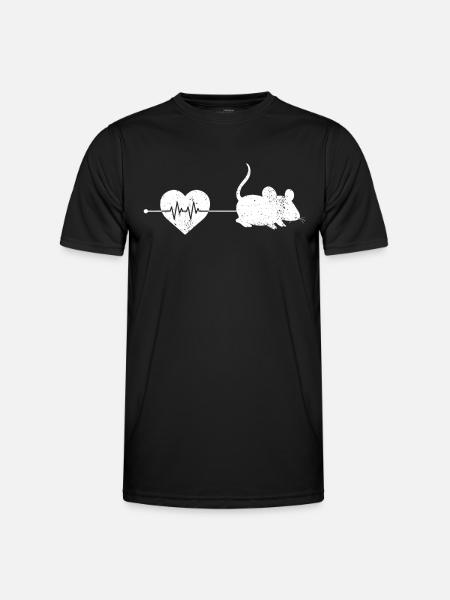 Mouse heartbeat - Men's Functional T-Shirt - black