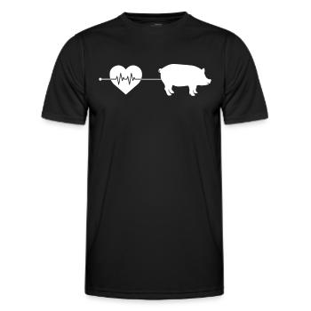 Schwein Herzschlag - Männer Funktions-T-Shirt - Schwarz - Vorne - AI Model Male 178 dark (178cm)
