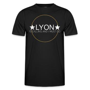 Lyon Spruch - Männer Funktions-T-Shirt - Schwarz - Vorne - AI Model Male 178 dark (178cm)