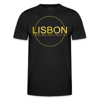 Lissabon Spruch - Männer Funktions-T-Shirt - Schwarz - Vorne - AI Model Male 178 dark (178cm)