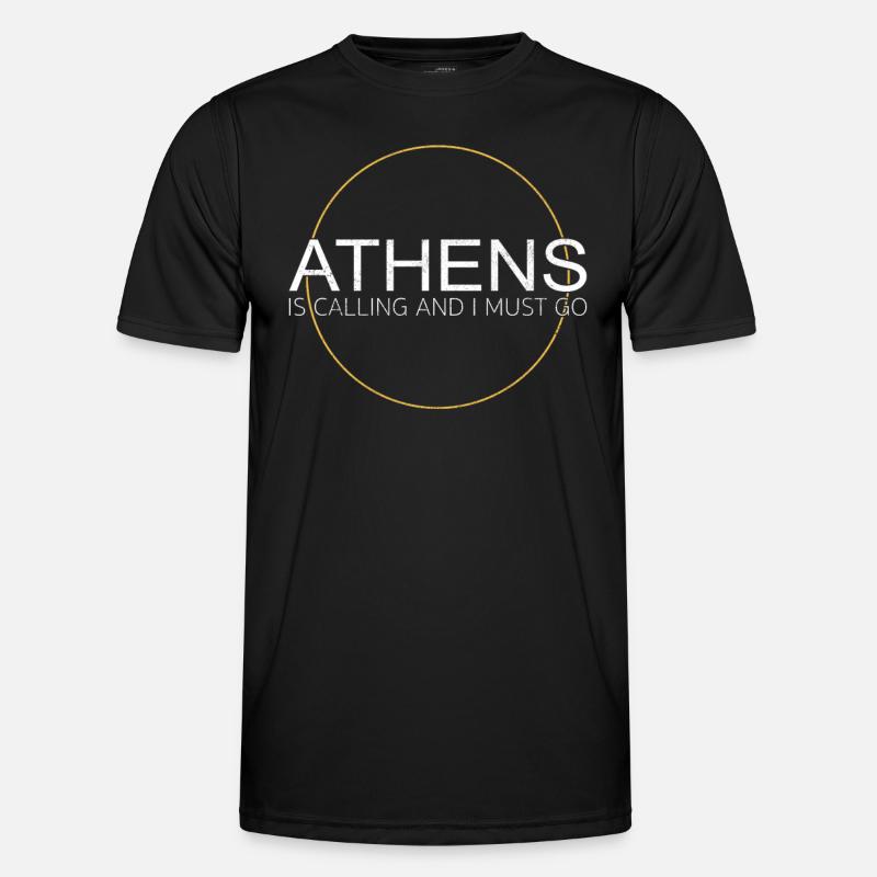 Athen Spruch - Männer Funktions-T-Shirt - Schwarz