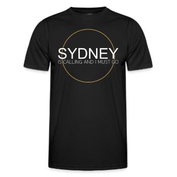 Citation de Sydney - T-shirt sport Homme - noir - Devant - AI Model Male 178 dark (178cm)