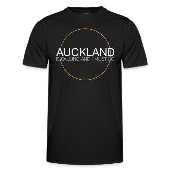 Auckland Spruch - Männer Funktions-T-Shirt - Schwarz - Vorne - AI Model Male 178 dark (178cm)