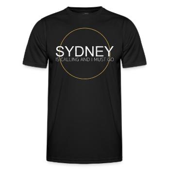 Citation de Sydney - T-shirt sport Homme - noir - Devant - AI Model Male 178 dark (178cm)