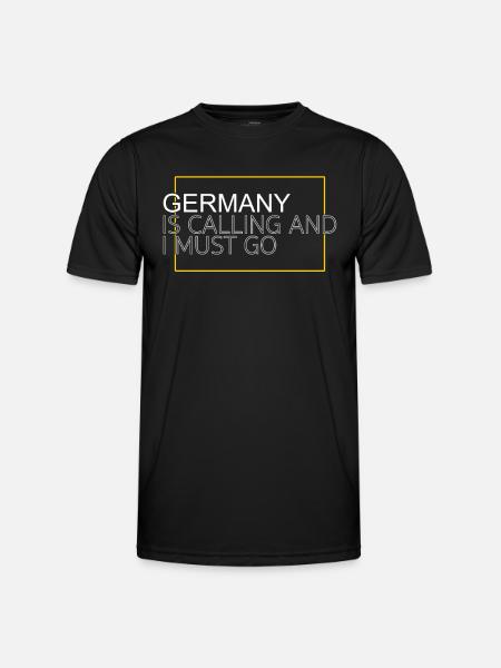 Deutschland Spruch - Männer Funktions-T-Shirt - Schwarz