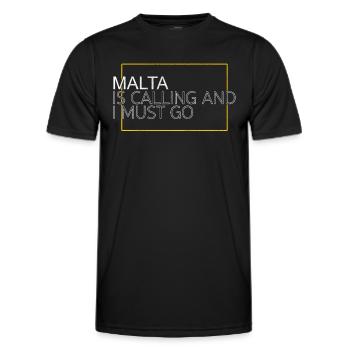 Malta Saying - Men's Functional T-Shirt - black - Front - AI Model Male 178 dark (178cm)