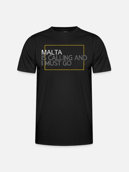 Malta Spruch - Männer Funktions-T-Shirt - Schwarz