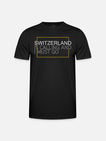 Suisse Dicton - T-shirt sport Homme - noir