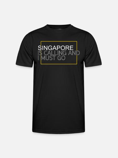 Citation de Singapour - T-shirt sport Homme - noir