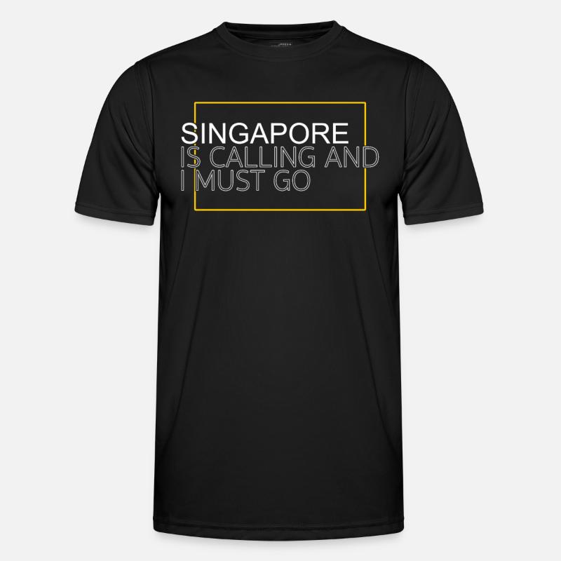 Singapur Spruch - Männer Funktions-T-Shirt - Schwarz