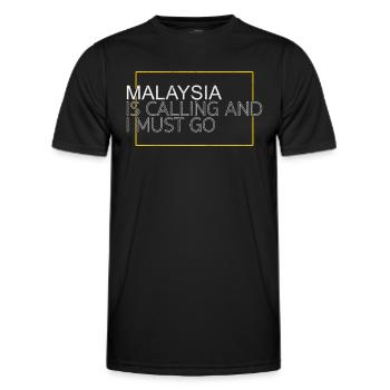 Citation de la Malaisie - T-shirt sport Homme - noir - Devant - AI Model Male 178 dark (178cm)