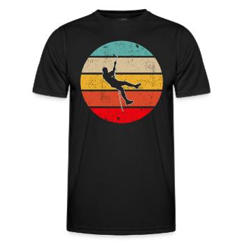 Klettern Retro - Männer Funktions-T-Shirt - Schwarz - Vorne - AI Model Male 178 dark (178cm)