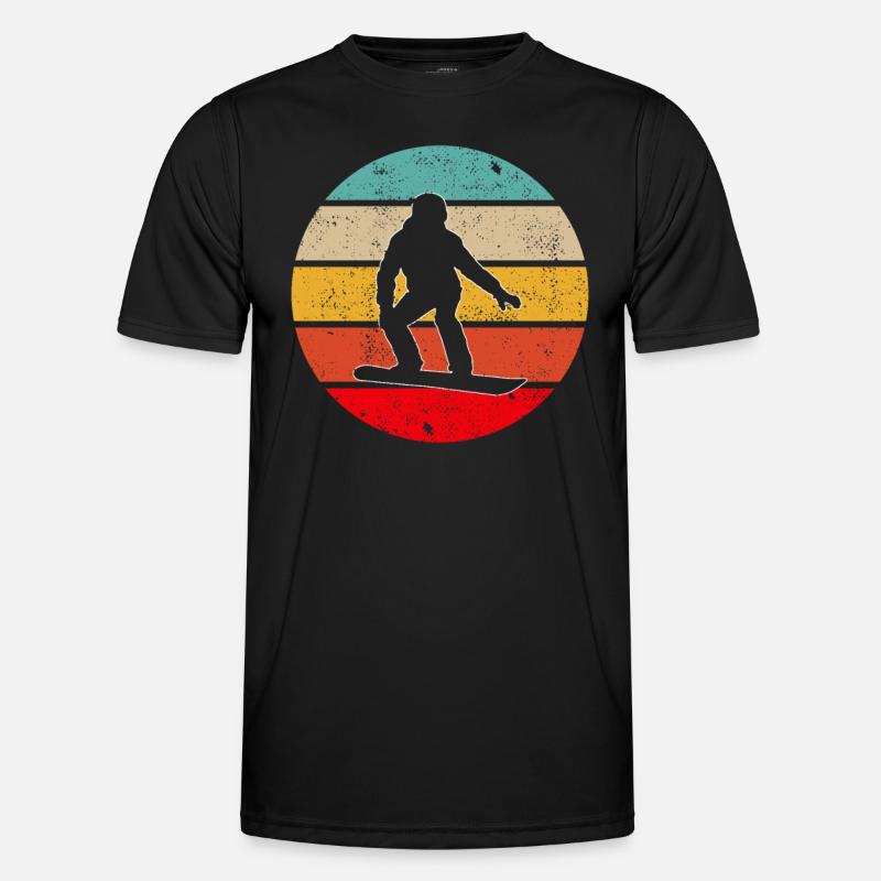 Snowboarding Retro - Männer Funktions-T-Shirt - Schwarz