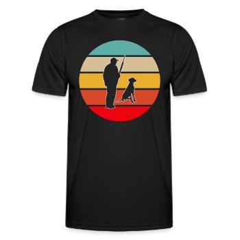 Hunting retro - Men's Functional T-Shirt - black - Front - AI Model Male 178 dark (178cm)