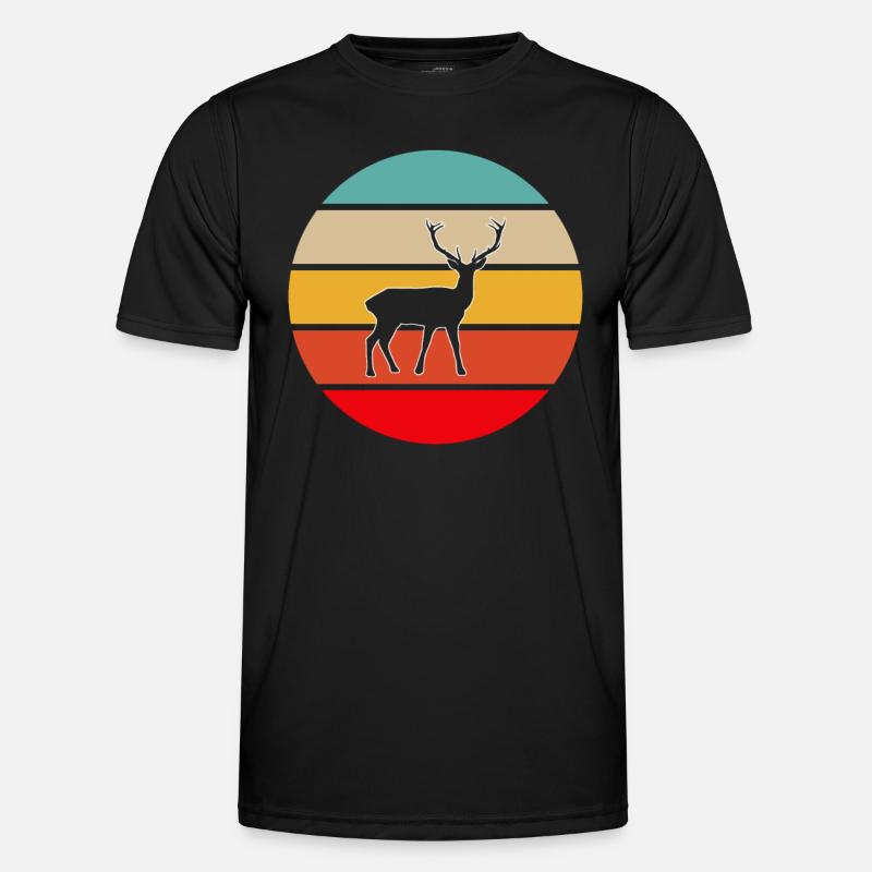 Hirsch Retro - Men's Functional T-Shirt - black