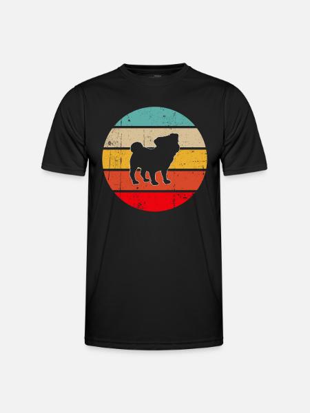 Pug Retro - Men's Functional T-Shirt - black