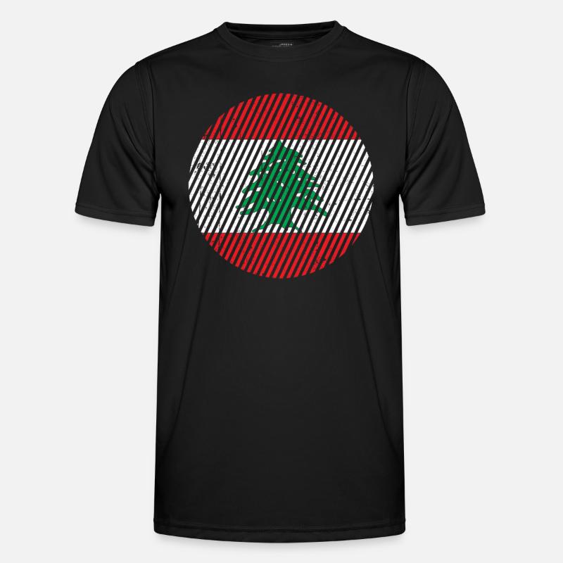 libanon flagge - Männer Funktions-T-Shirt - Schwarz
