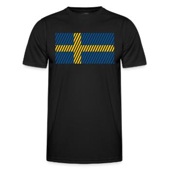 Swedish flag - Men's Functional T-Shirt - black - Front - AI Model Male 178 dark (178cm)