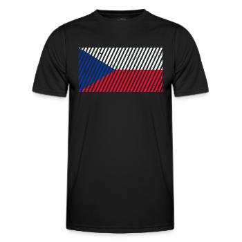 Tschechien Flagge - Männer Funktions-T-Shirt - Schwarz - Vorne - AI Model Male 178 dark (178cm)