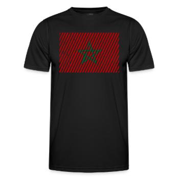 Drapeau du Maroc - T-shirt sport Homme - noir - Devant - AI Model Male 178 dark (178cm)