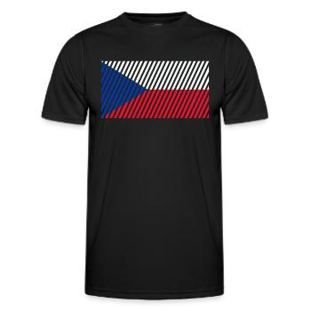 Tschechien Flagge - Männer Funktions-T-Shirt - Schwarz - Vorne - AI Model Male 178 dark (178cm)
