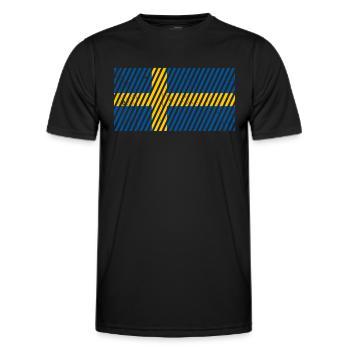 Swedish flag - Men's Functional T-Shirt - black - Front - AI Model Male 178 dark (178cm)