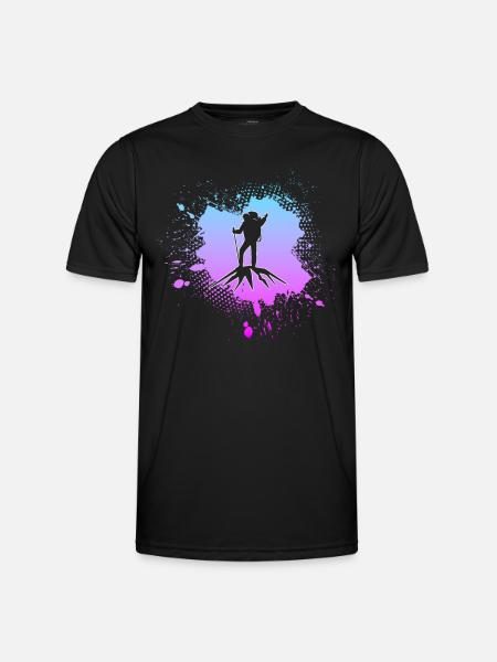 Bergsteigen - Männer Funktions-T-Shirt - Schwarz