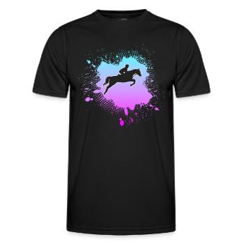 Equitation - Men's Functional T-Shirt - black - Front - AI Model Male 178 dark (178cm)