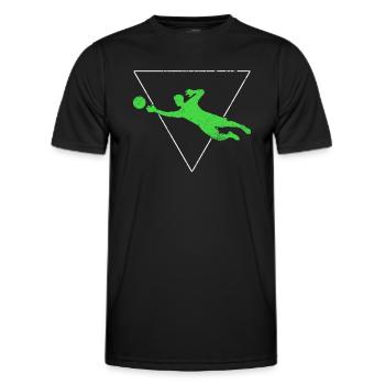 Torwart - Männer Funktions-T-Shirt - Schwarz - Vorne - AI Model Male 178 dark (178cm)