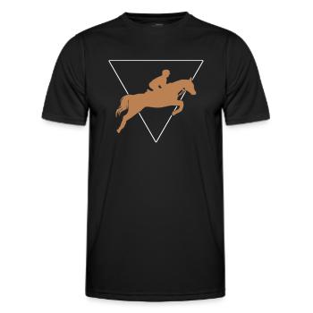 Equitation - Men's Functional T-Shirt - black - Front - AI Model Male 178 dark (178cm)