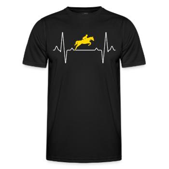 Reitsport Herzschlag - Männer Funktions-T-Shirt - Schwarz - Vorne - AI Model Male 178 dark (178cm)