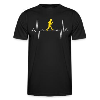 Joggen Herzschlag - Männer Funktions-T-Shirt - Schwarz - Vorne - AI Model Male 178 dark (178cm)
