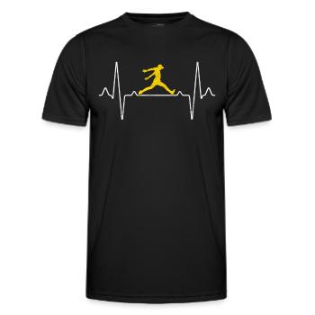 Battement de cœur Parkour - T-shirt sport Homme - noir - Devant - AI Model Male 178 dark (178cm)