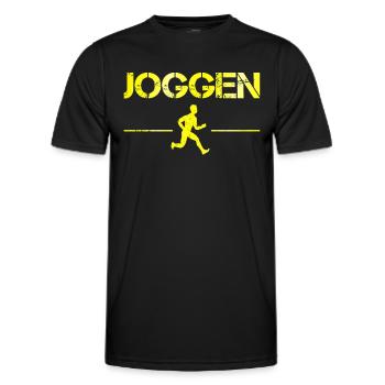 Joggen - Männer Funktions-T-Shirt - Schwarz - Vorne - AI Model Male 178 dark (178cm)