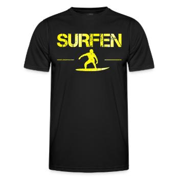 Surfen - Männer Funktions-T-Shirt - Schwarz - Vorne - AI Model Male 178 dark (178cm)