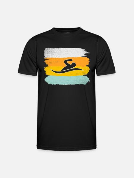 Natation Rétro - T-shirt sport Homme - noir