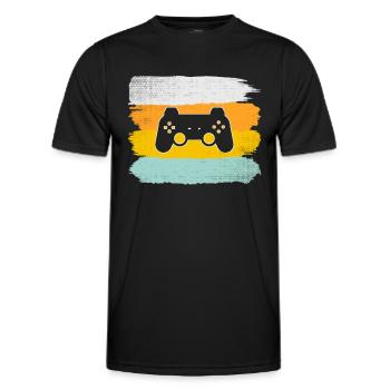 Gaming Retro - Men's Functional T-Shirt - black - Front - AI Model Male 178 dark (178cm)