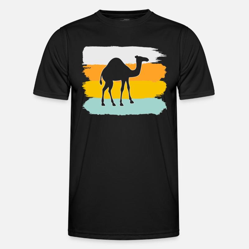 Kamel Retro - Männer Funktions-T-Shirt - Schwarz