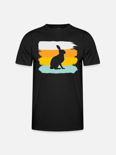 Lapin Rétro - T-shirt sport Homme - noir