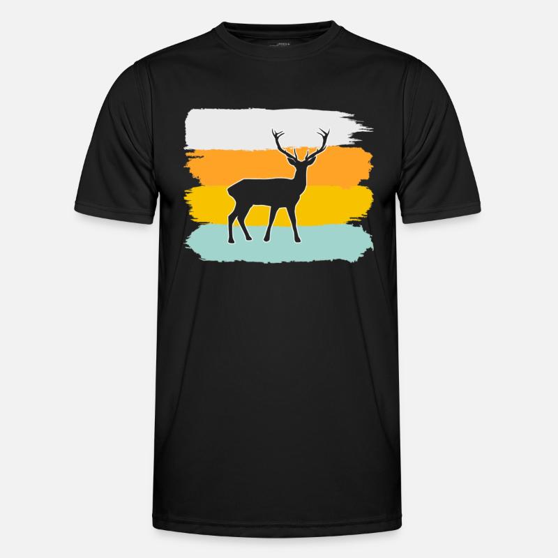 Hirsch Retro - Men's Functional T-Shirt - black