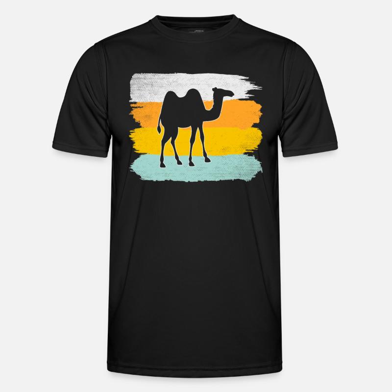 Kamel Retro - Männer Funktions-T-Shirt - Schwarz
