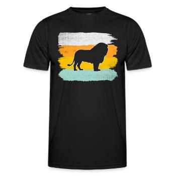 Leo Rétro - T-shirt sport Homme - noir - Devant - AI Model Male 178 dark (178cm)