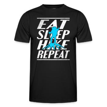 Alimentation Sommeil Randonnée - T-shirt sport Homme - noir - Devant - AI Model Male 178 dark (178cm)