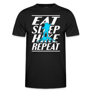 Alimentation Sommeil Randonnée - T-shirt sport Homme - noir - Devant - AI Model Male 178 dark (178cm)