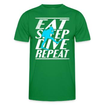 Alimentation Sommeil Plongée - T-shirt sport Homme - vert - Devant - AI Model Male 178 dark (178cm)