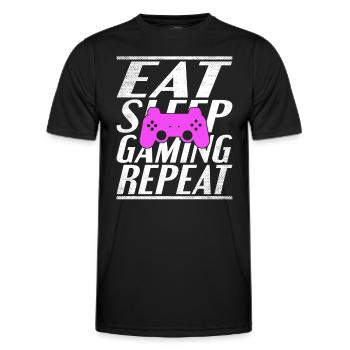 Eating Sleeping Gambling - Men's Functional T-Shirt - black - Front - AI Model Male 178 dark (178cm)